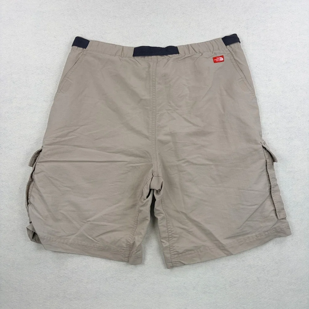 The North Face Mens Tan Khaki Nylon Cargo Hiking Shorts Integrated Belt Size M